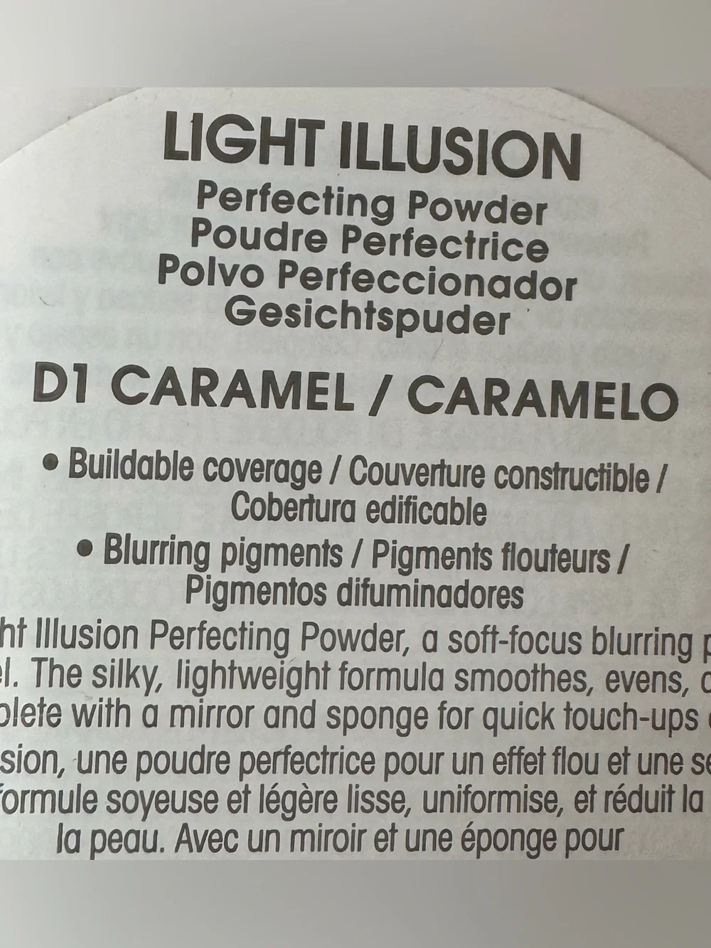 FLOWER Light Illusion Perfecting Powder in D1 caramel Warm Brown